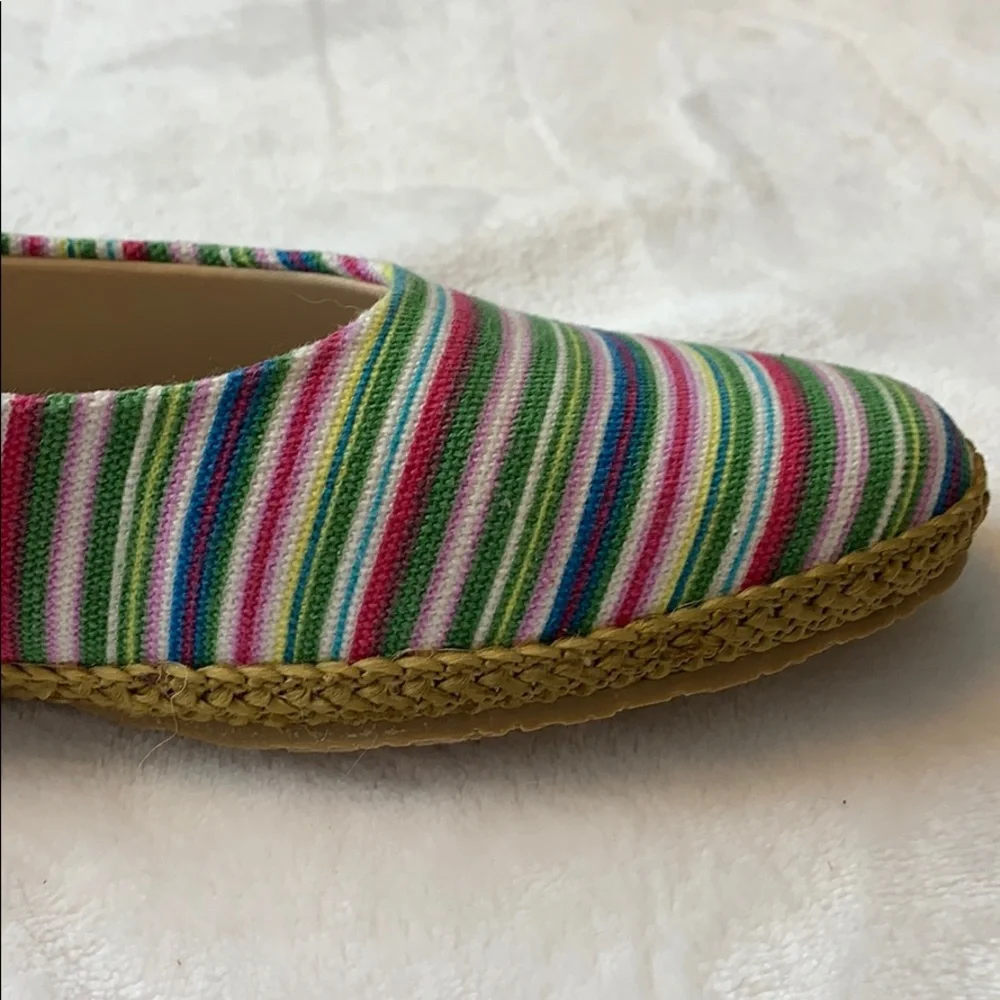 Beacon Multi Colorful Striped Espadrilles Wedges size 8.5 NARROW shoes